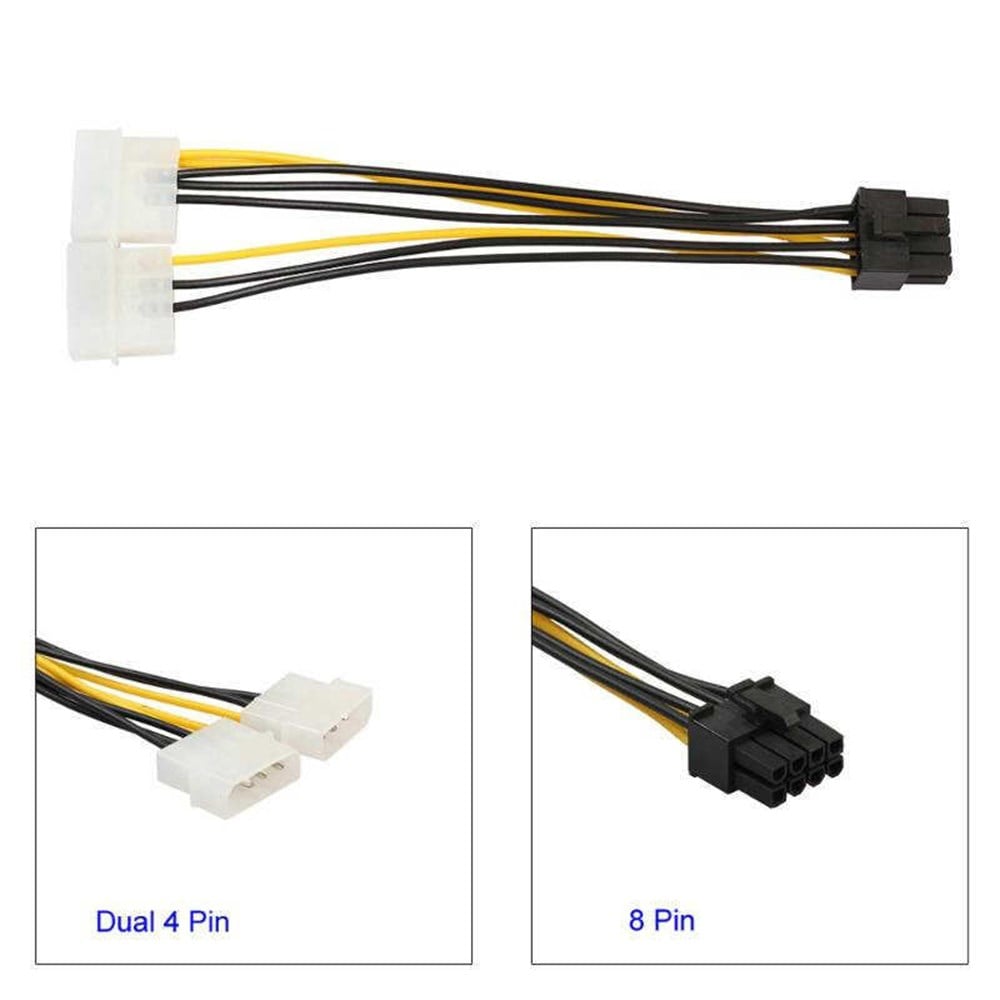 8 Pin Power Kablosu Ekran Kartı Güç Kablosu 8 Pin Çevirici
