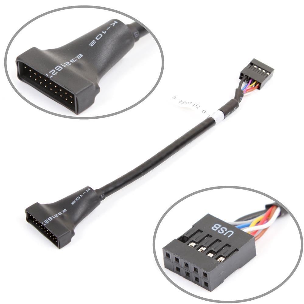 9 Pin USB 2.0 Dişi - 19 Pin USB 3.0 Erkek Çevirici Dönüştürücü Adaptör Kablosu