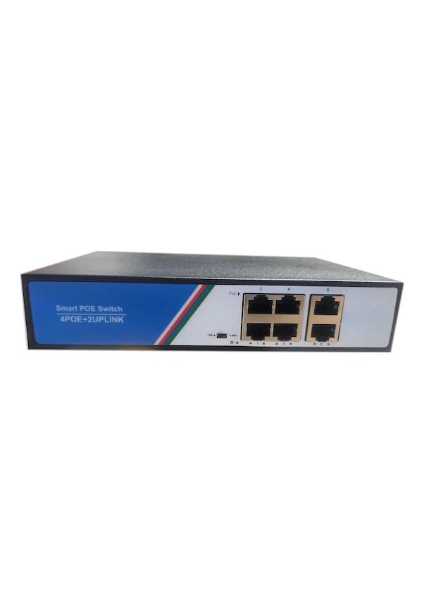 Apronx 4 Port Poe 78W Switch 10/100 4 Poe + 2 Uplink