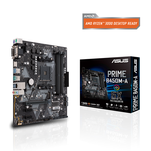 ASUS Prime B450M-A Aura Sync RGB LED başlığı, DDR4 4400MHz desteği, M.2, HDMI 2.0b, SATA 6Gbps ve USB 3.1 Gen 2'ye sahip, AMD AM4 mATX anakart