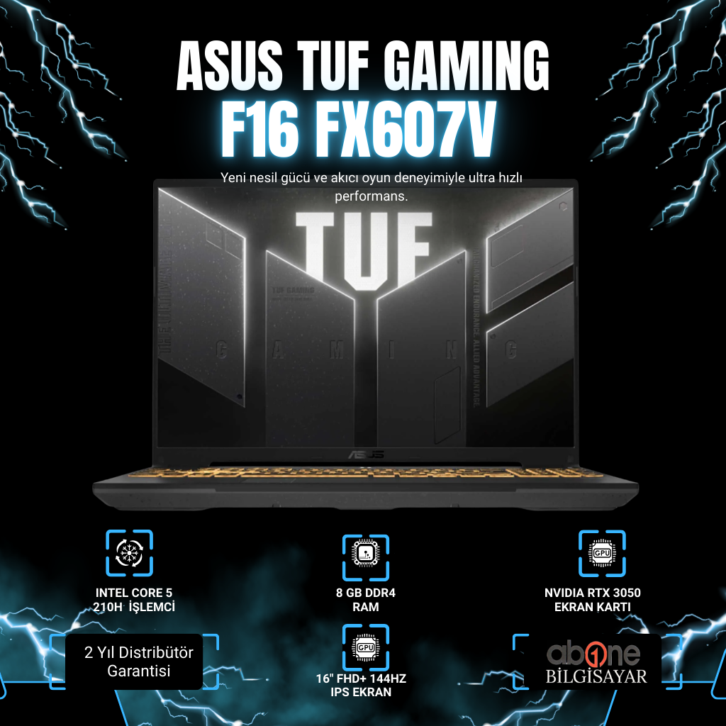 Asus TUF Gaming F16 FX607VJ-RL016 Intel Core 5 210H 8GB 512GB SSD RTX3050 Freedos 16