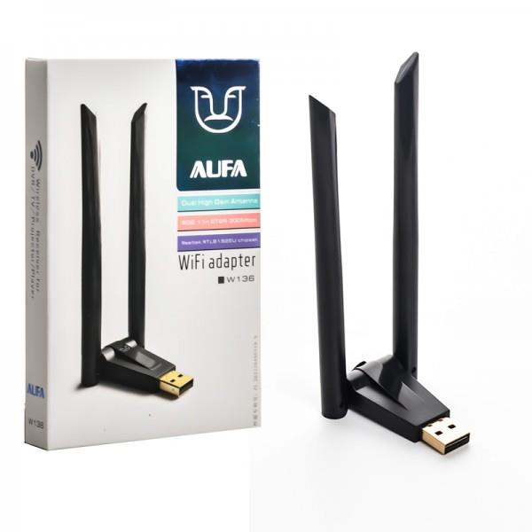 AUFA W136 300 Dual Mbps Kablosuz Usb 802.11n Wifi Adaptör Çift Antenli