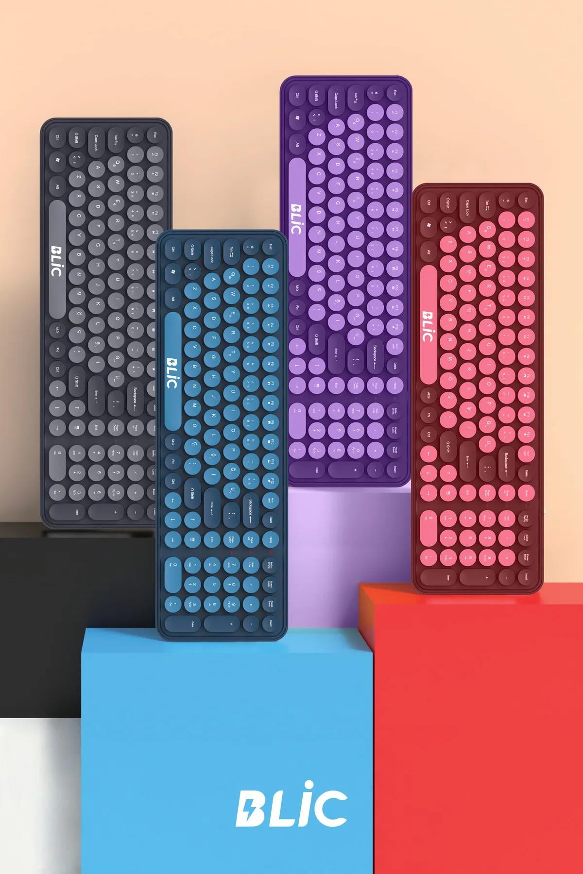 BKB6 Gri Ev Ofis İş Yeri 2.4 GHz Kablosuz Klavye Mouse Seti