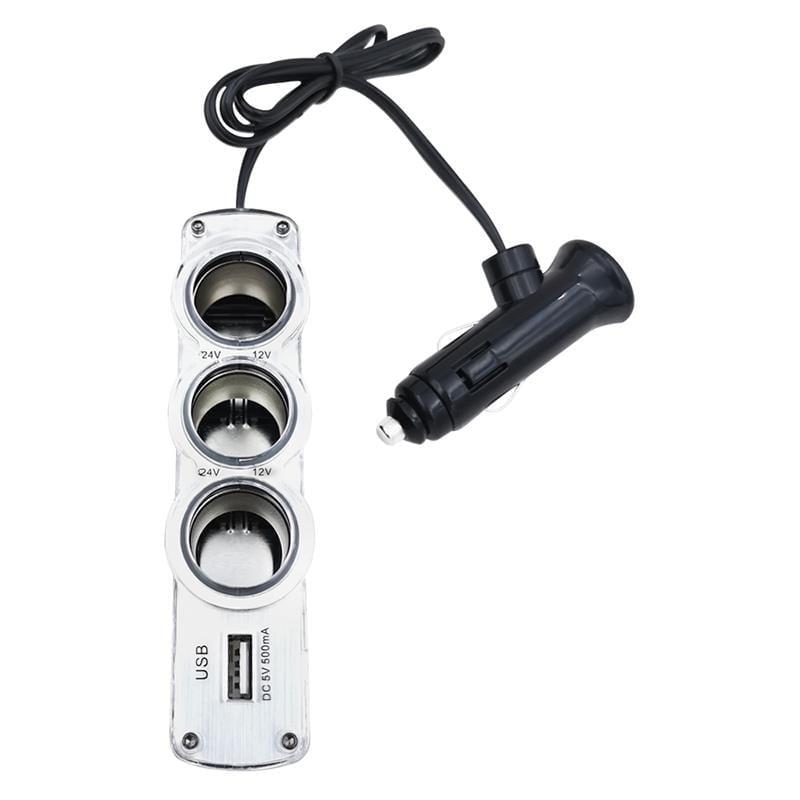 Çakmak Çoklayıcı 3'lü USB'li (12-24 Volt Uyumludur) 