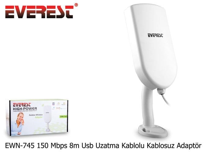 Everest EWN-745 150 Mbps 8m Usb Uzatma Kablolu Kablosuz Adaptör