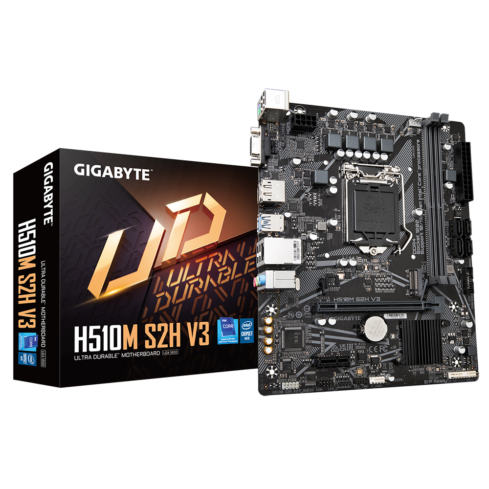 GIGABYTE H510M S2H V3 Intel H510 Soket 1200 DDR4 3200MHz M.2 MATX Anakart