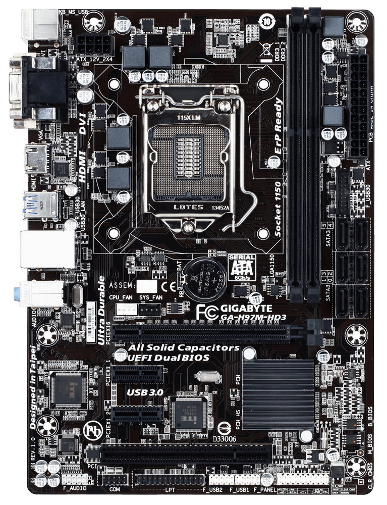 Gigabyte H97M-HD3 Intel H97 Soket 1150 DDR3 1600MHz HDMI&DVI Anakart