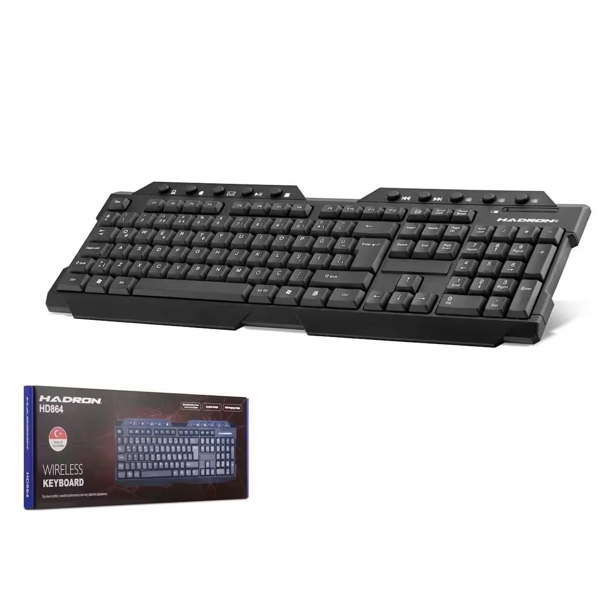 HADRON Hd864 Klavye Multımedıa Wıreless Q Siyah