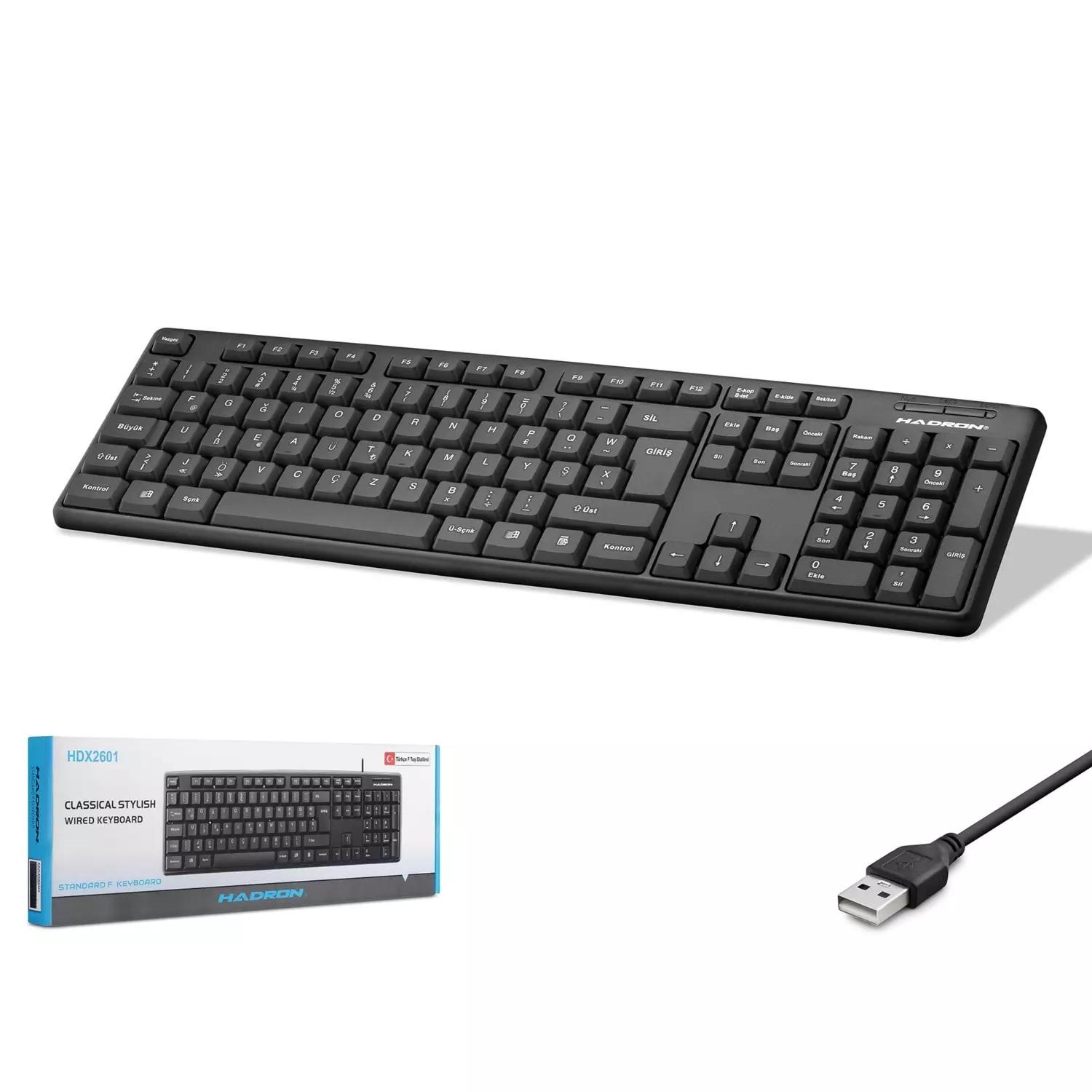 Hadron Hdx2601 Kablolu Standart Klavye F Siyah