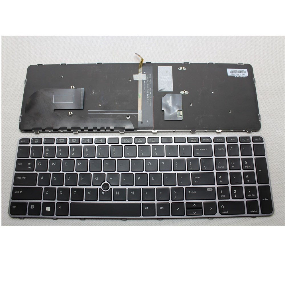 HP EliteBook 850 G3 G4, 755 G3 G4 Notebook Klavye Işıklı (Siyah TR)