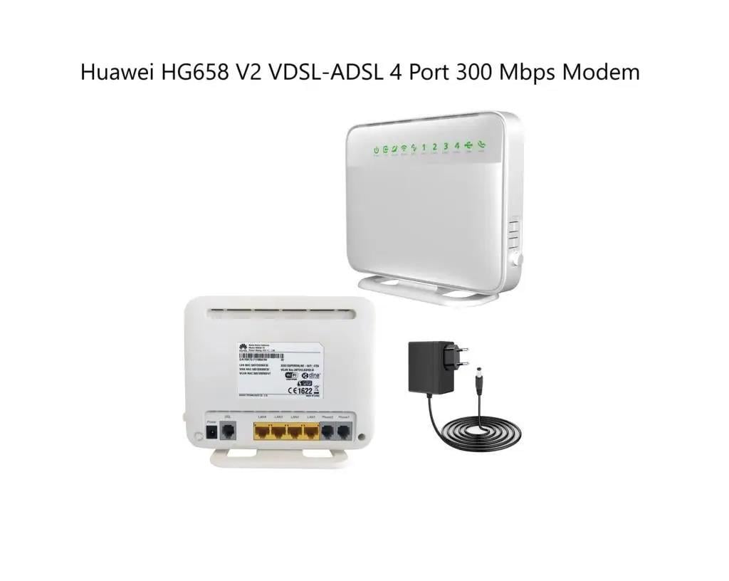 HUAWEI HG658 V2, 4 Port, 2.4Ghz Wifi, 300Mbps, Dahili Anten, VDSL2 MODEM