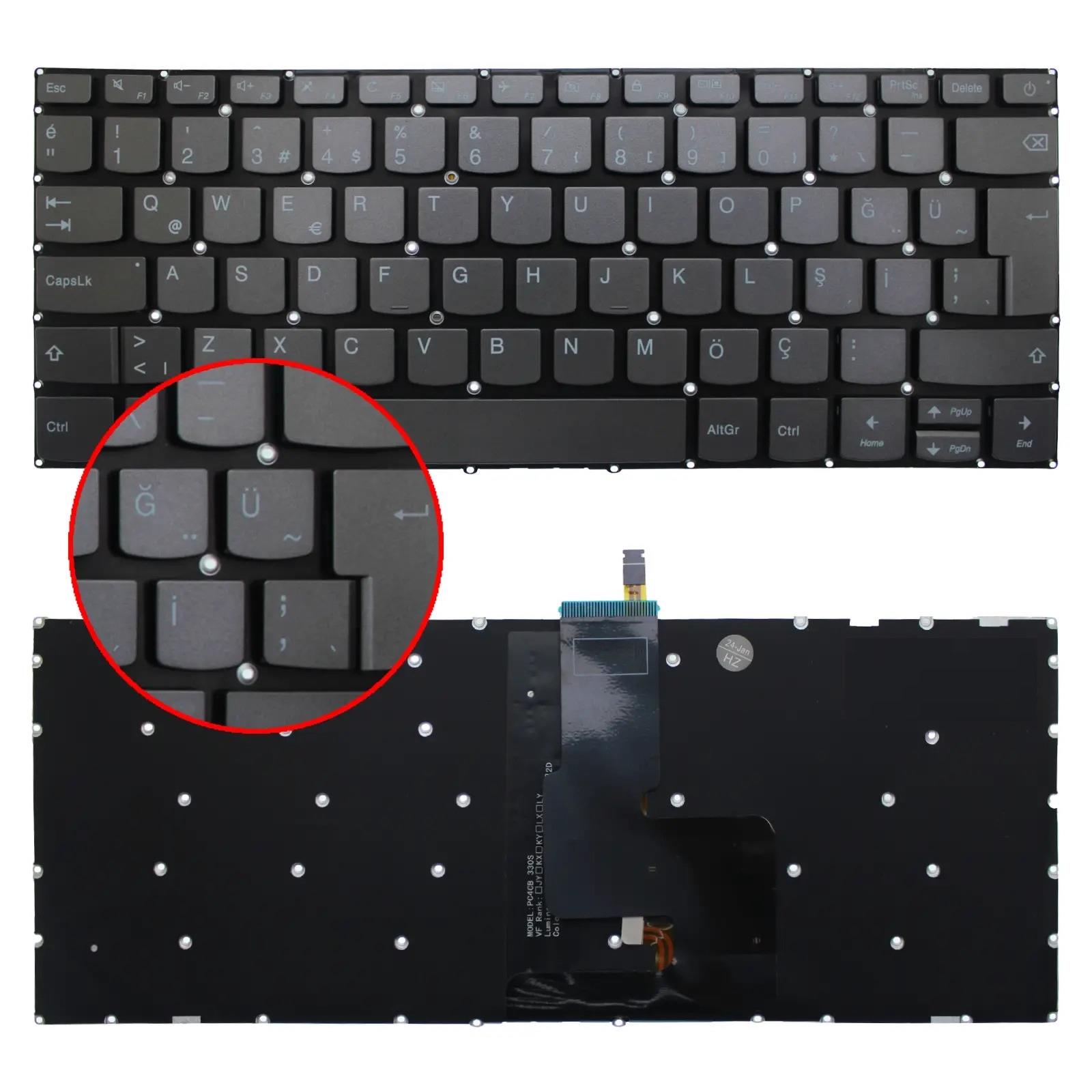 Lenovo SN20M62386, SN20M62341, PC4CP-TR Notebook Klavye Işıklı (Füme)