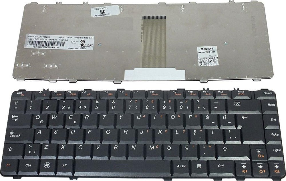 Lenovo Y550 Y560 Y560p Y450 B460 Y460 Y460p V460 Y550a Y560 Y560p KL600BTR 40-231219 MB306-001 Notebook Klavye (Siyah)