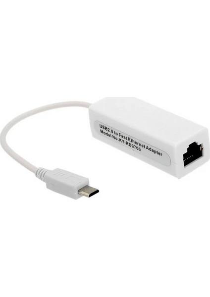 Micro USB To Ethernet Çevirici Dönüştürücü Adaptör
