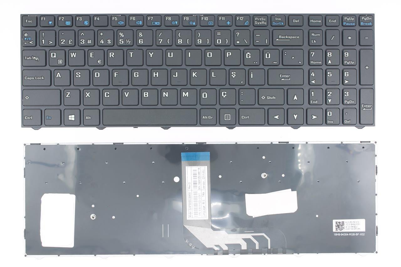 Monster Abra A5 V17.1.2, A5 V17.1.3 Notebook Klavyesi, Siyah TR (Işıksız)