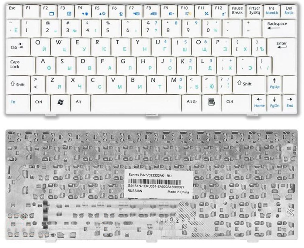 MSi Beyaz U100 U110 U120 U130 U90 V022340AS1 V022322BS1 Notebook Klavye