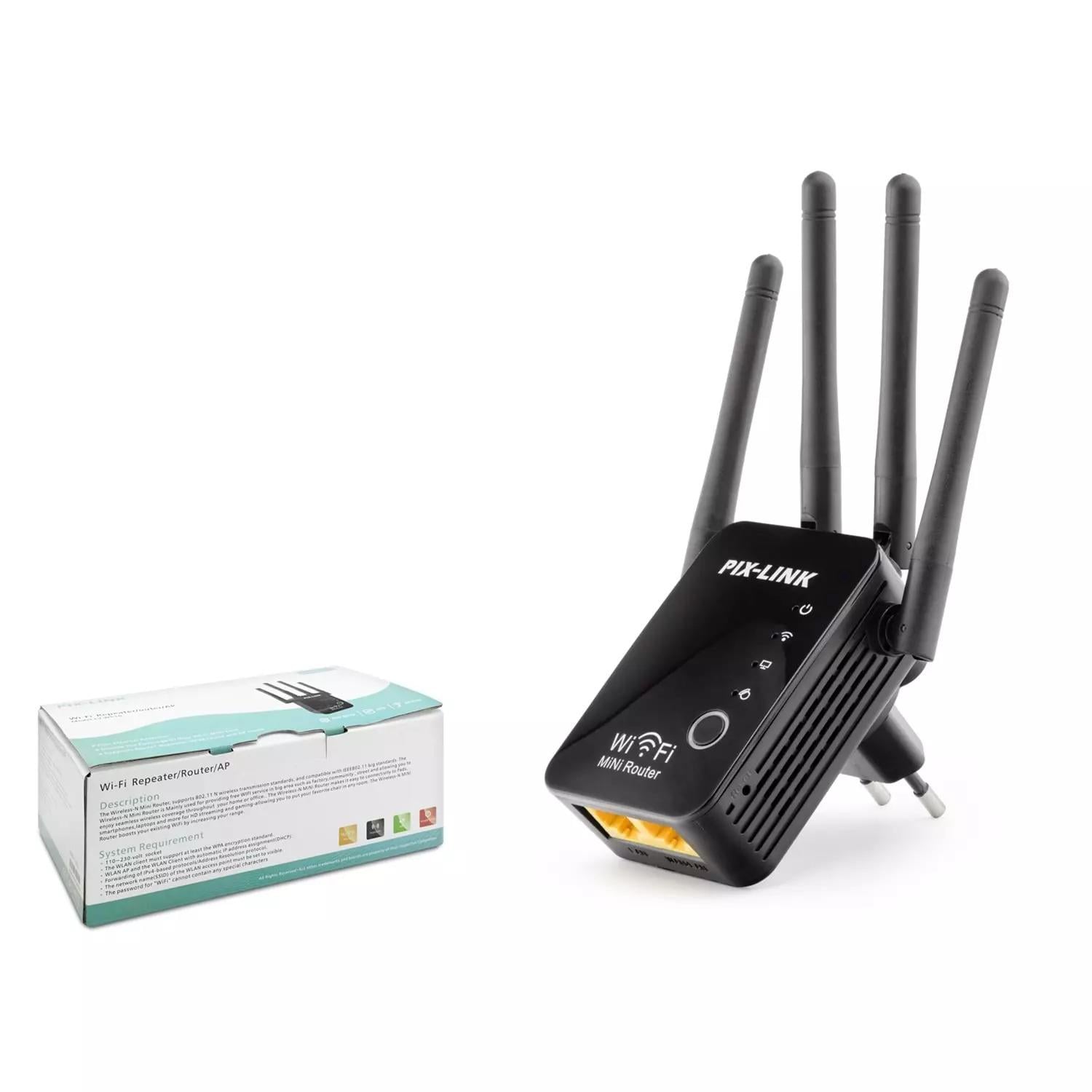 Pix-Link Lv-Wr16 Wifi Repeater + Router + Ap 300Mbps Siyah