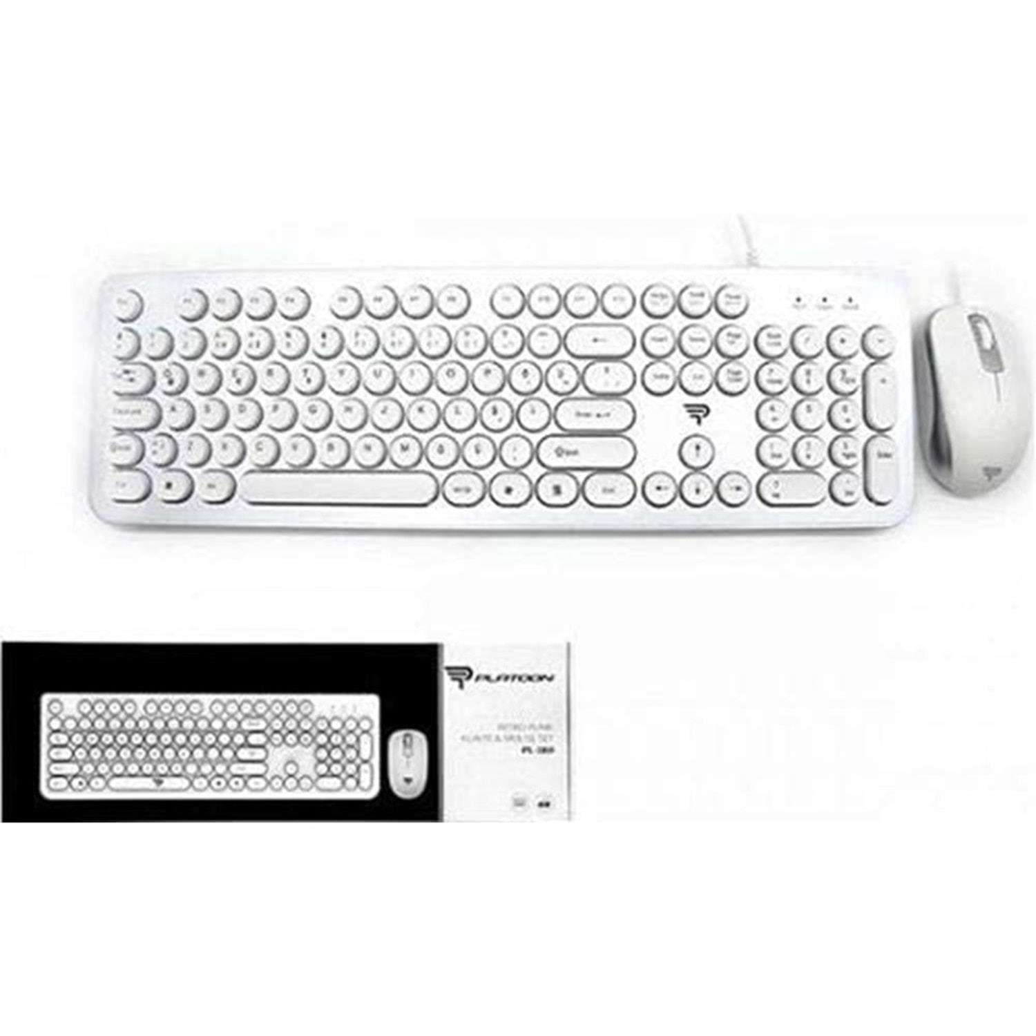 Platoon PL-380 Retro Kablolu Klavye Mouse Seti