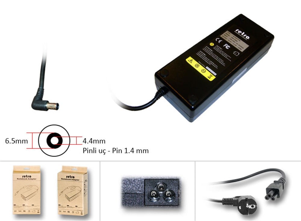 RETRO Sony 19.5V 6.15A 120W VGP-AC19V16 Notebook Adaptör RNA-SN08
