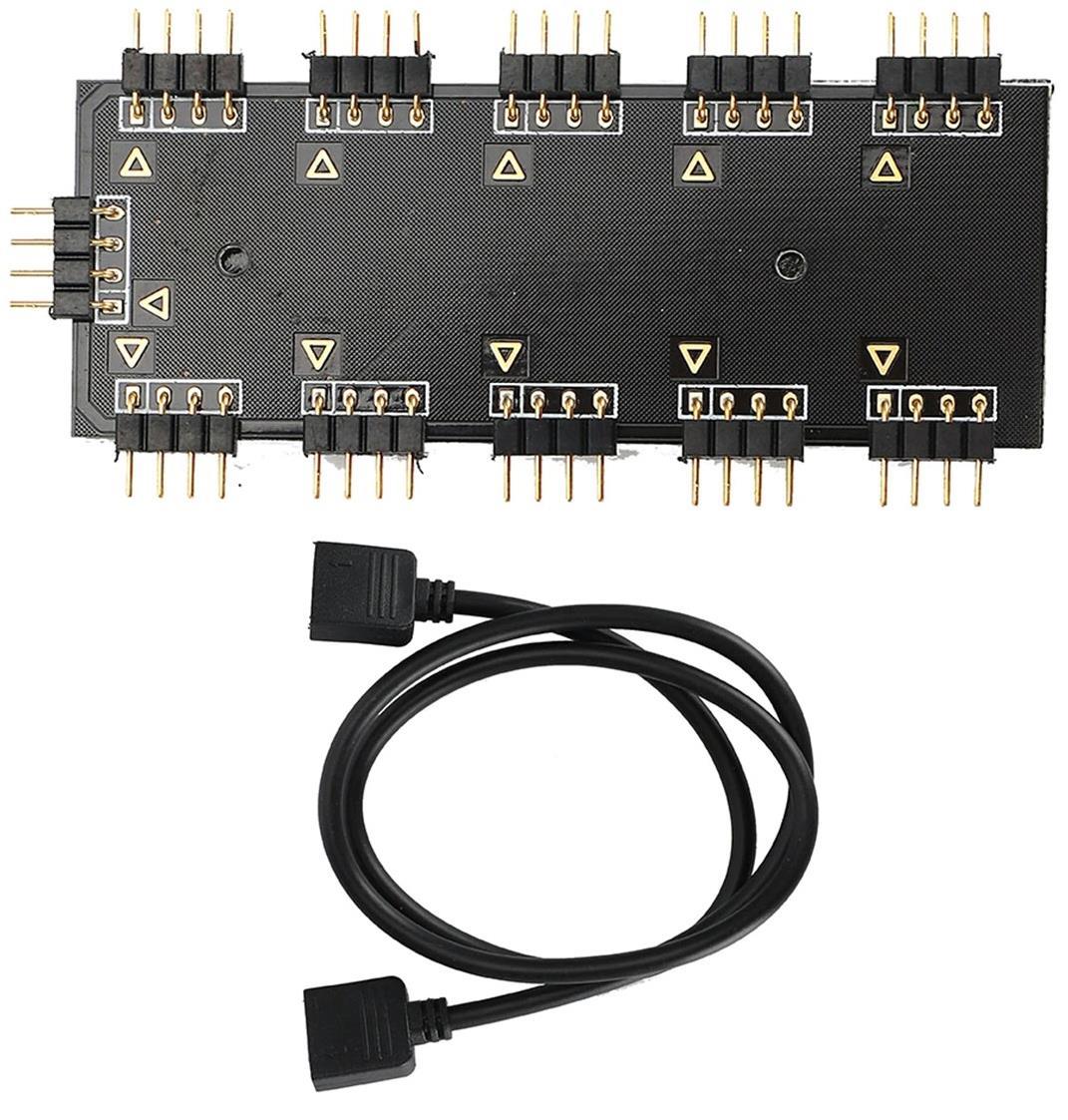 RGB Led Fan Şerit Hub Splitter 10 Port 12V 4 Pin Kablo Çoklayıcı