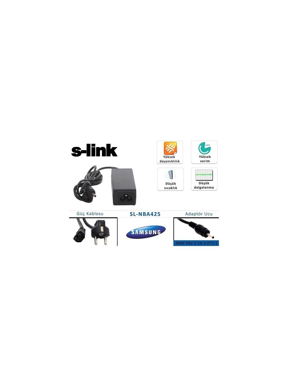 S-Link SL-NBA425 40W 19V 2.1A 3.0*1.1 Samsung Notebook Adaptör