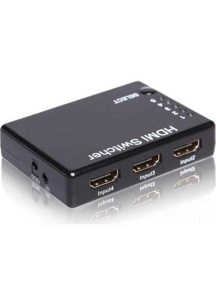 Sline 5 Port Hdmı Switch Kumandalı 3D Uyumlu