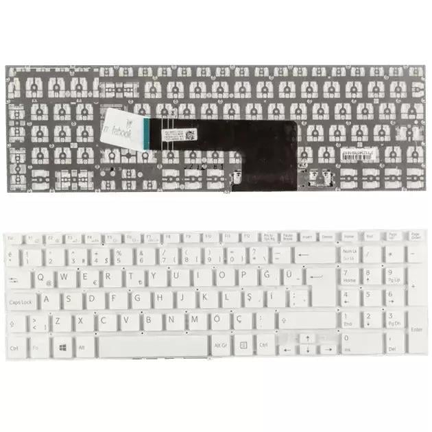 Sony Vaio Fit 15 SVF15 svf152 svf153 svf154 N50 SVF1521NSTB, SVF1521NSTW Serisi Siyah Klavye TuşTakımı (Beyaz)