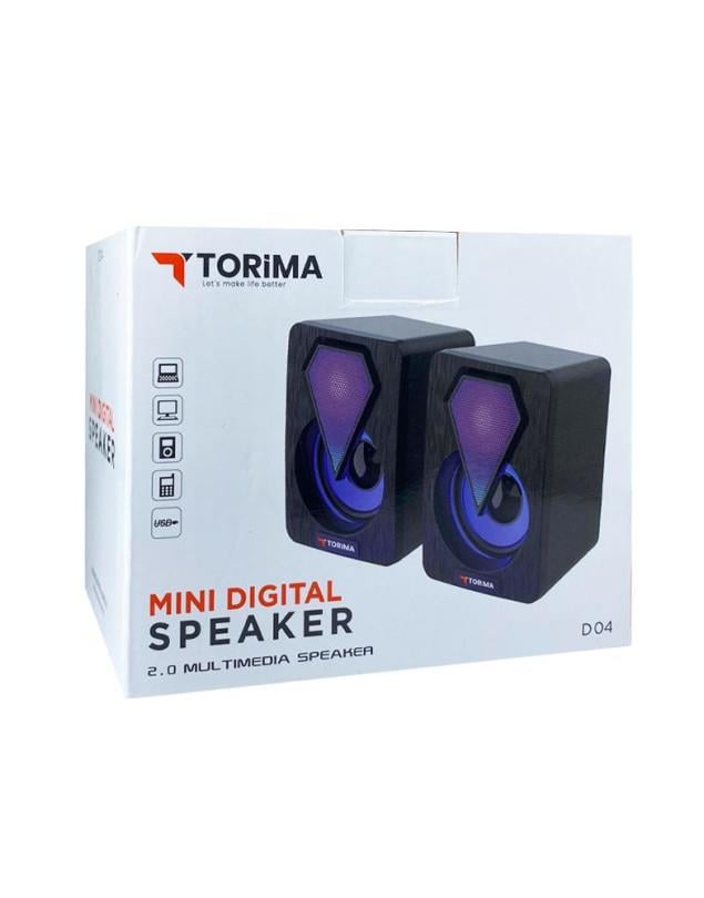 Torima D04 1+1 Speaker Hoparlör 3.5mm TRS Bağlantı Işıklı