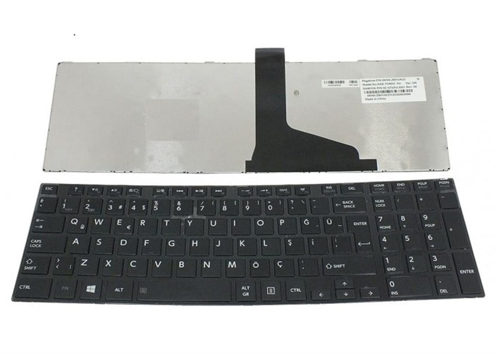 Toshiba Satellite C50 / C55 / C50D / C55D C50-A, C55-A, C55D-A, C55T-A S50 S55 S55D L50-A L55-A L55D-A L55 L50 L55 L55D L50 L50D S50 S50D S50t S50Dt P50 P50t Klavye Siyah
