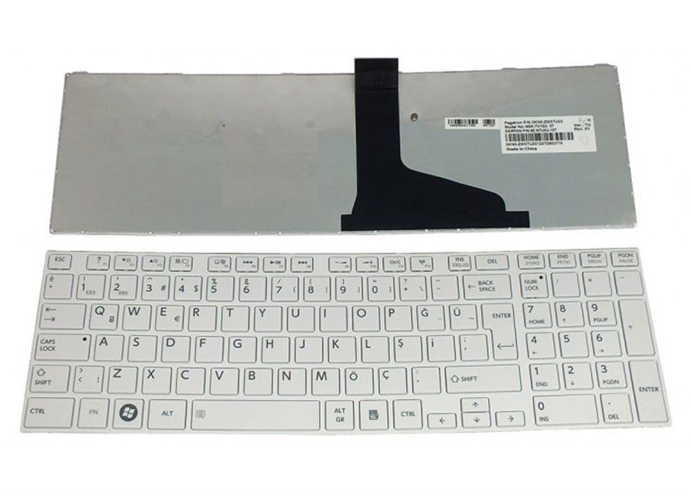 Toshiba Satellite C50 / C55 / C50D / C55D C50-A, C55-A, C55D-A, C55T-A Toshiba Satellite S50 S55 S55D L50-A L55-A L55D-A L55 L50 L55 L55D L50 L50D S50 S50D S50t S50Dt P50 P50t Klavye Beyaz