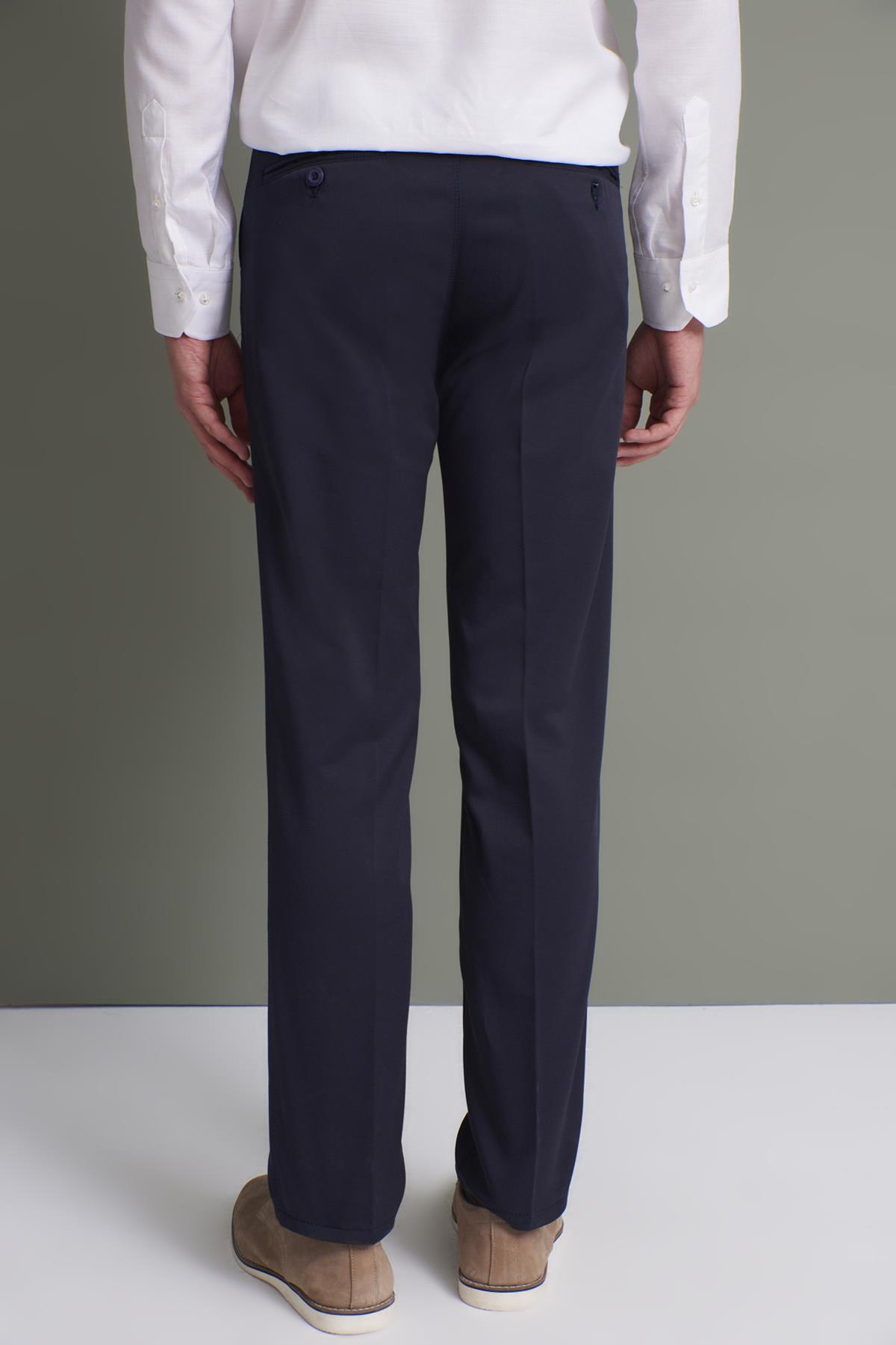 Erkek Koyu Lacivert (202) Klasik Rahat Kalıpkumaş Pantolon