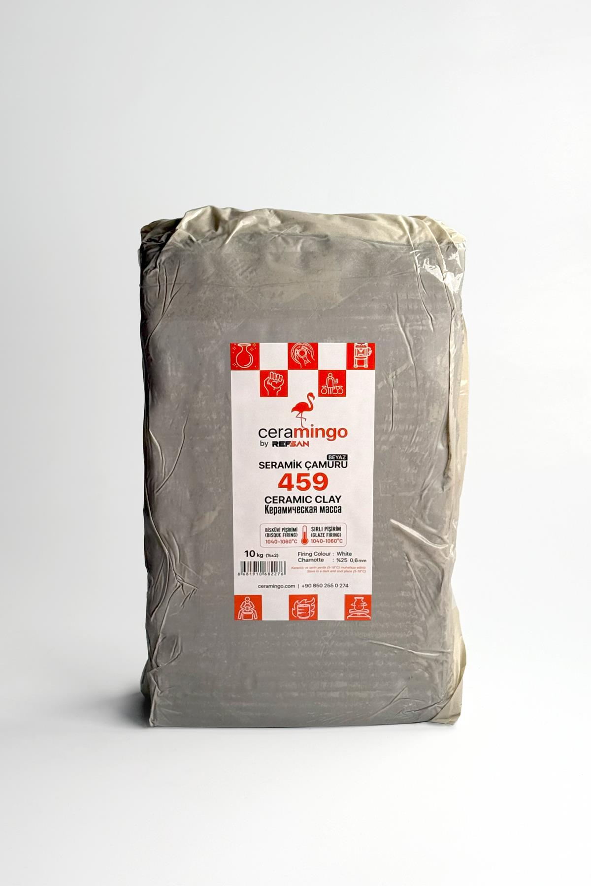 459 Şamotlu Beyaz Çamur Vakumlu 10 kg