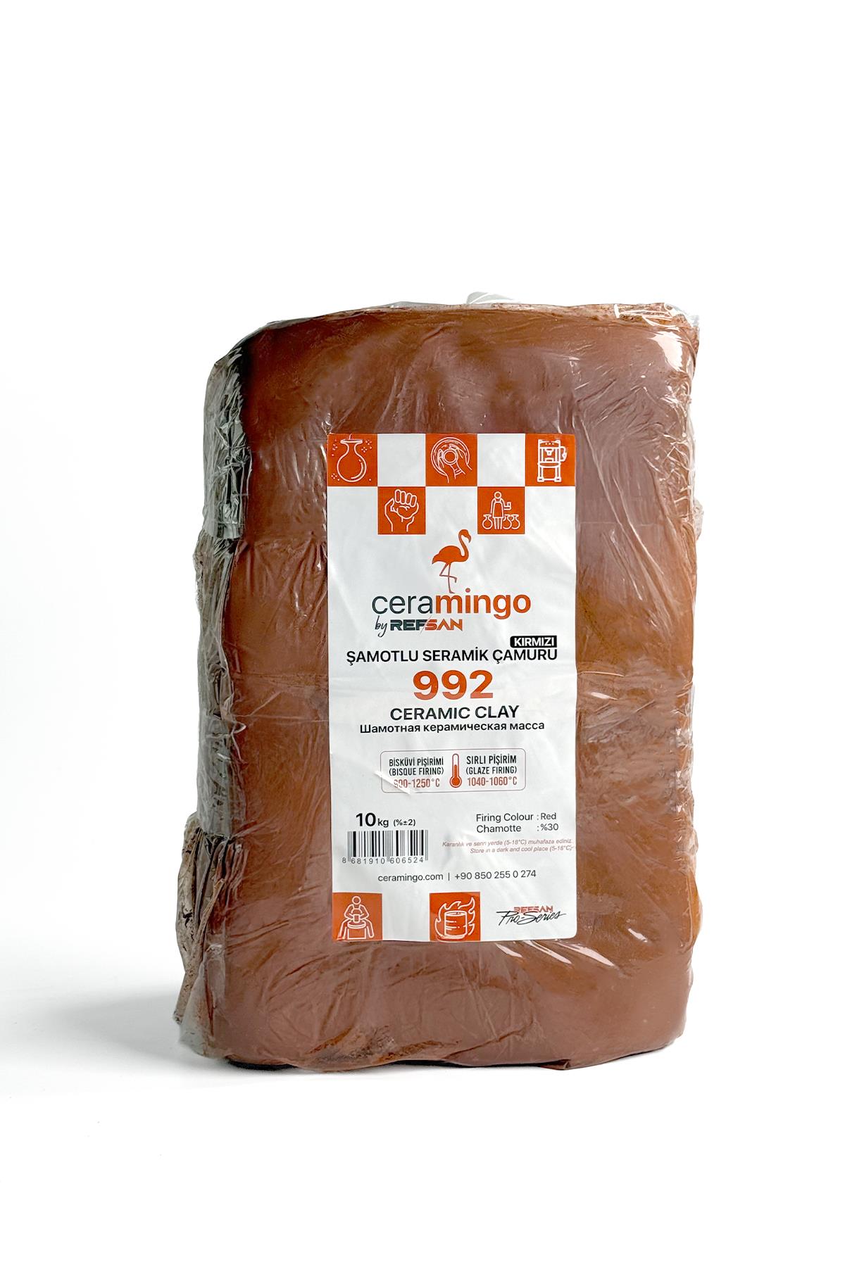 992 Kırmızı Şamotlu Çamur Vakumlu 10 Kg