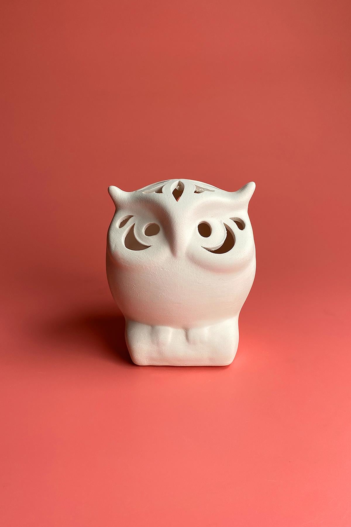 Owl Censer Ceramic Bisque