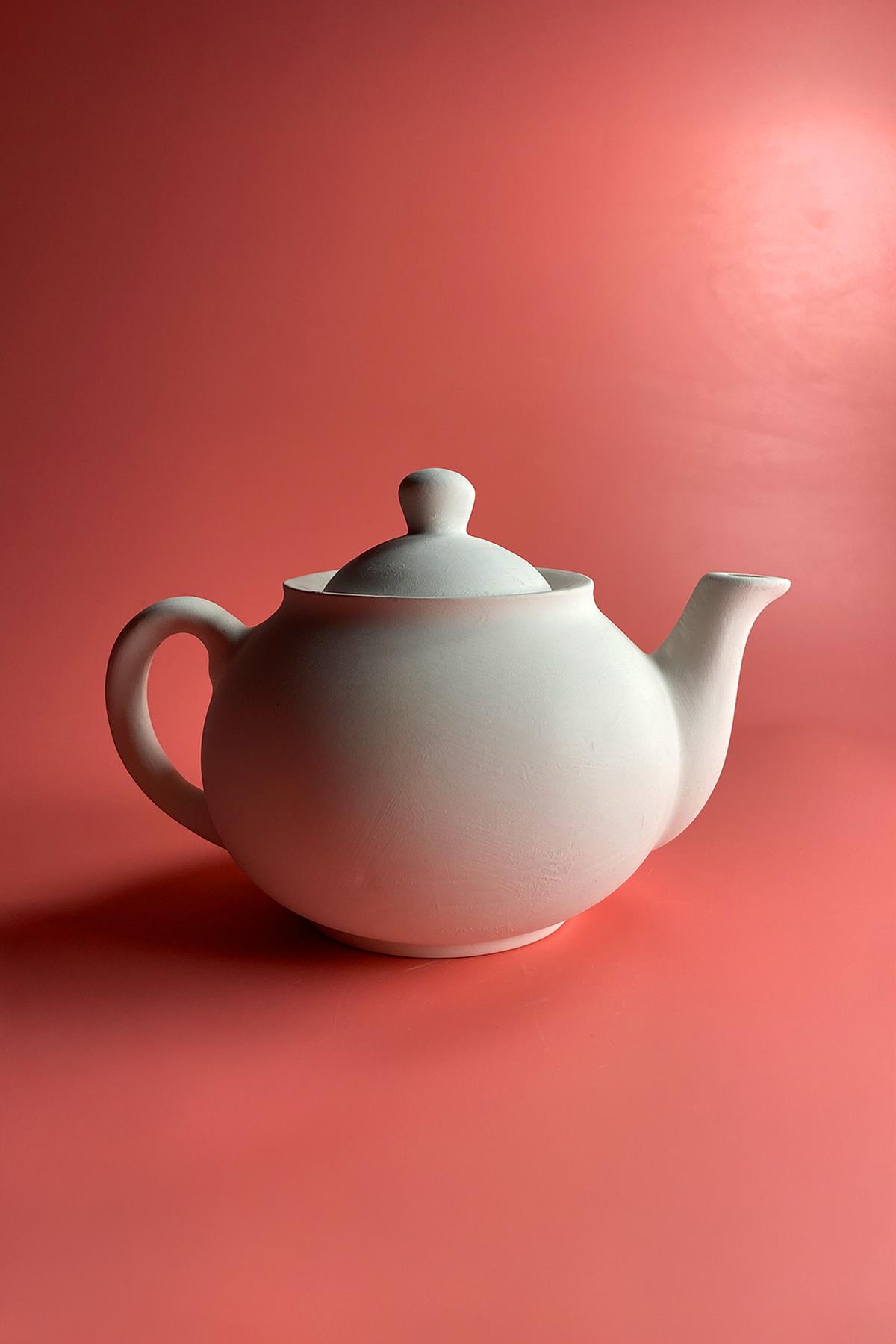 Teapot Big Double Ceramic Bisque
