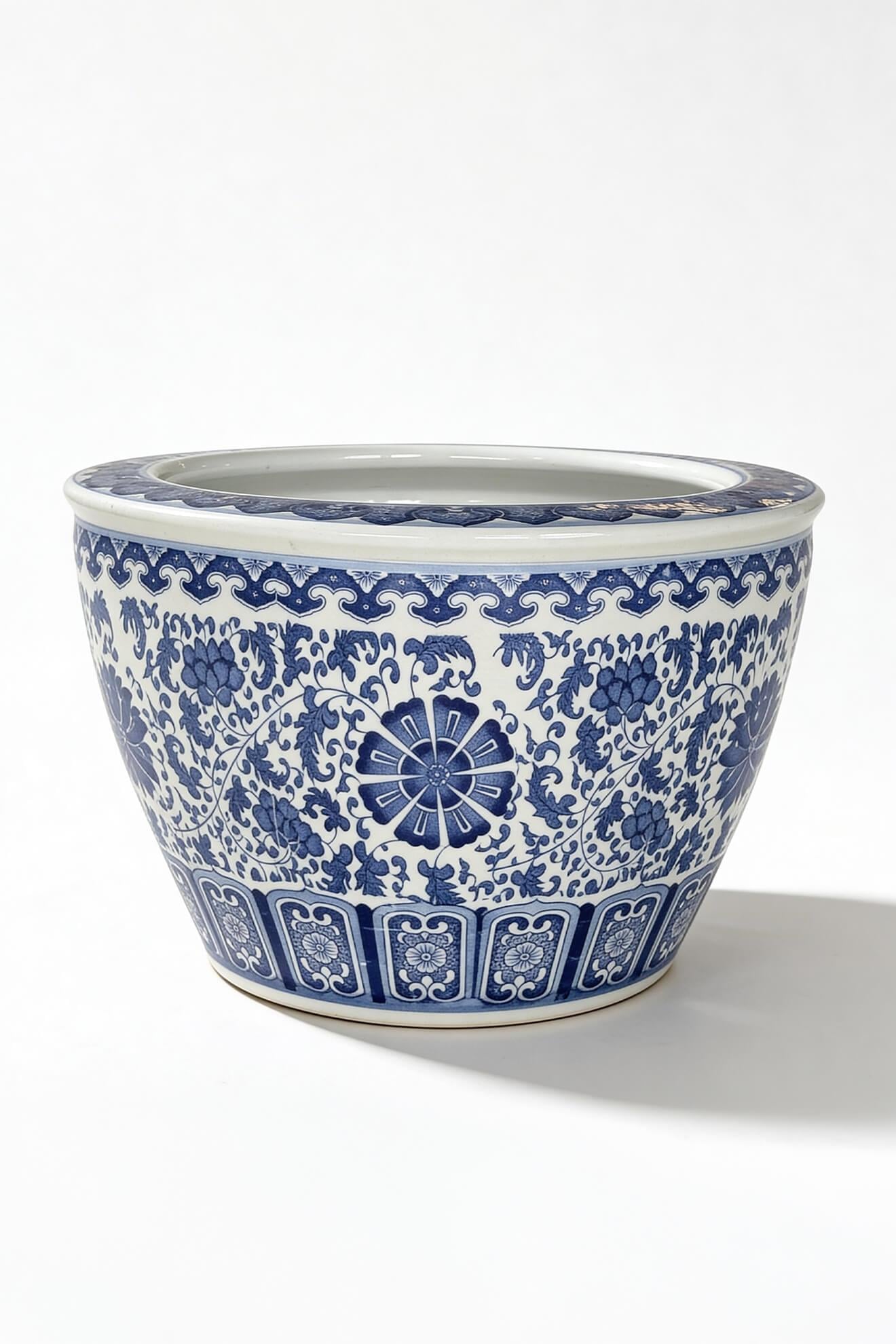 Chinoiserie Dokaratif Porselen Saksı 40 x 24 cm