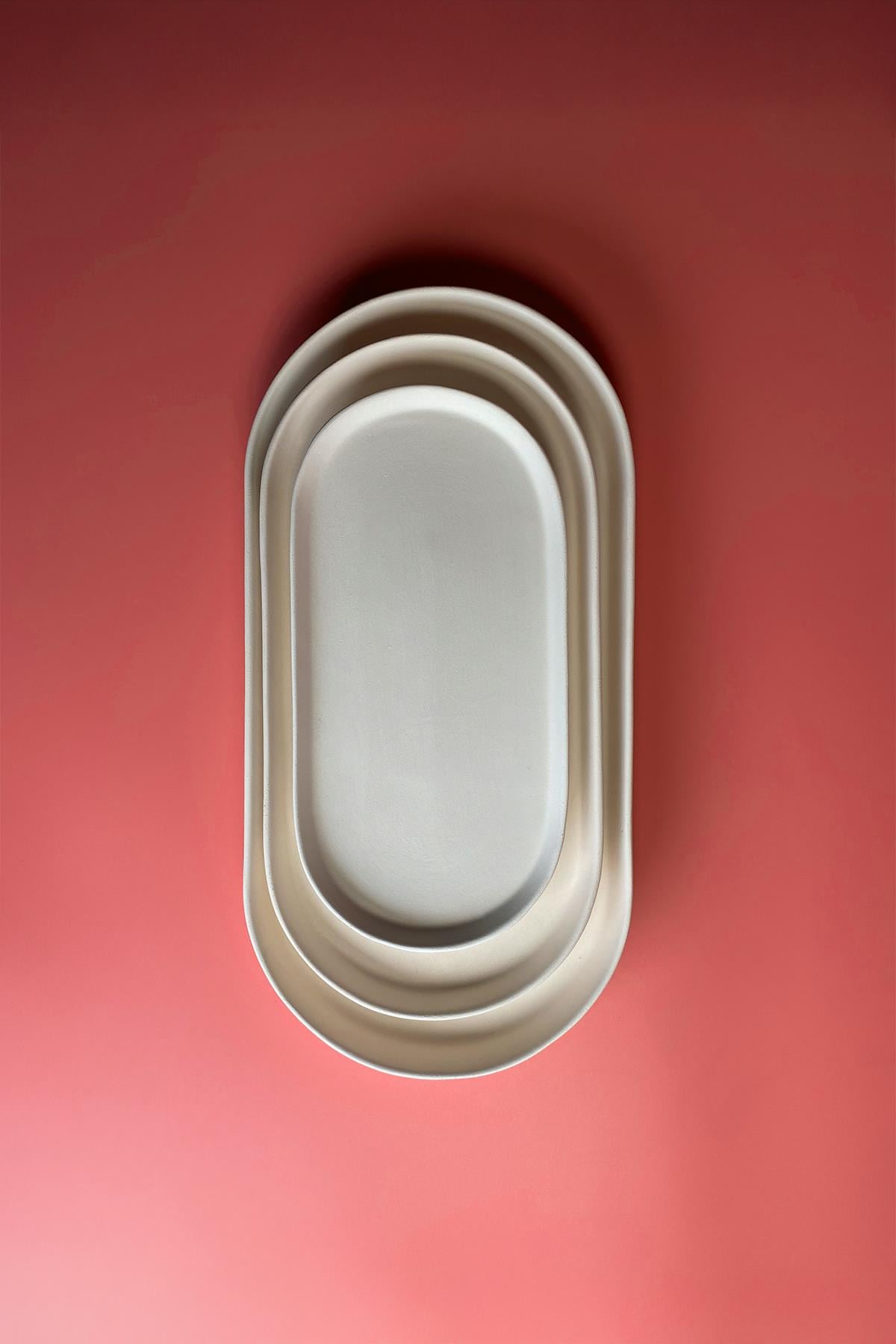 Vertical Oval Plate  Ceramic Bisque