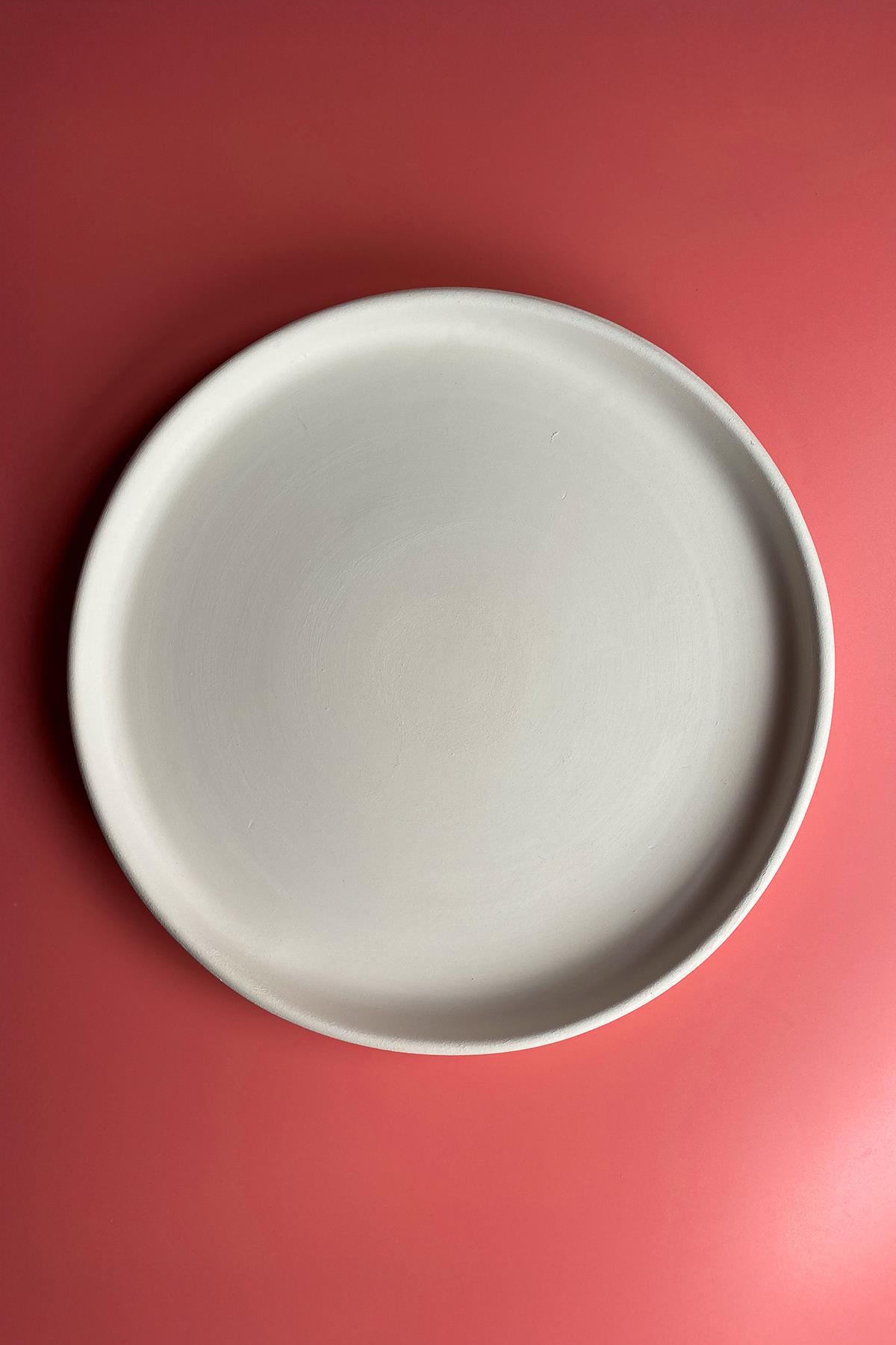 Edged Plate Ceramic Bisque