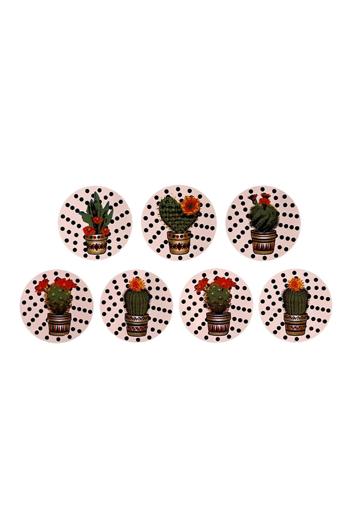 E231-6 Kaktüs Desenli Sır Altı Dekal 6 cm
