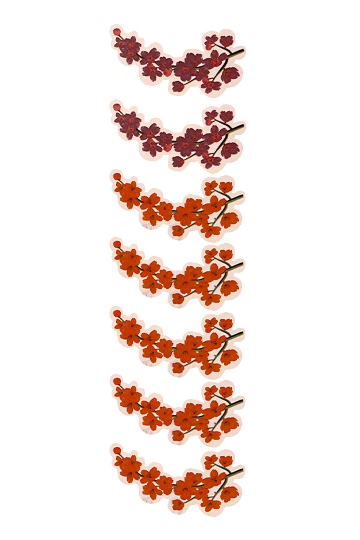 E261-2 Çiçek Desenli Sır Altı Dekal 8 cm