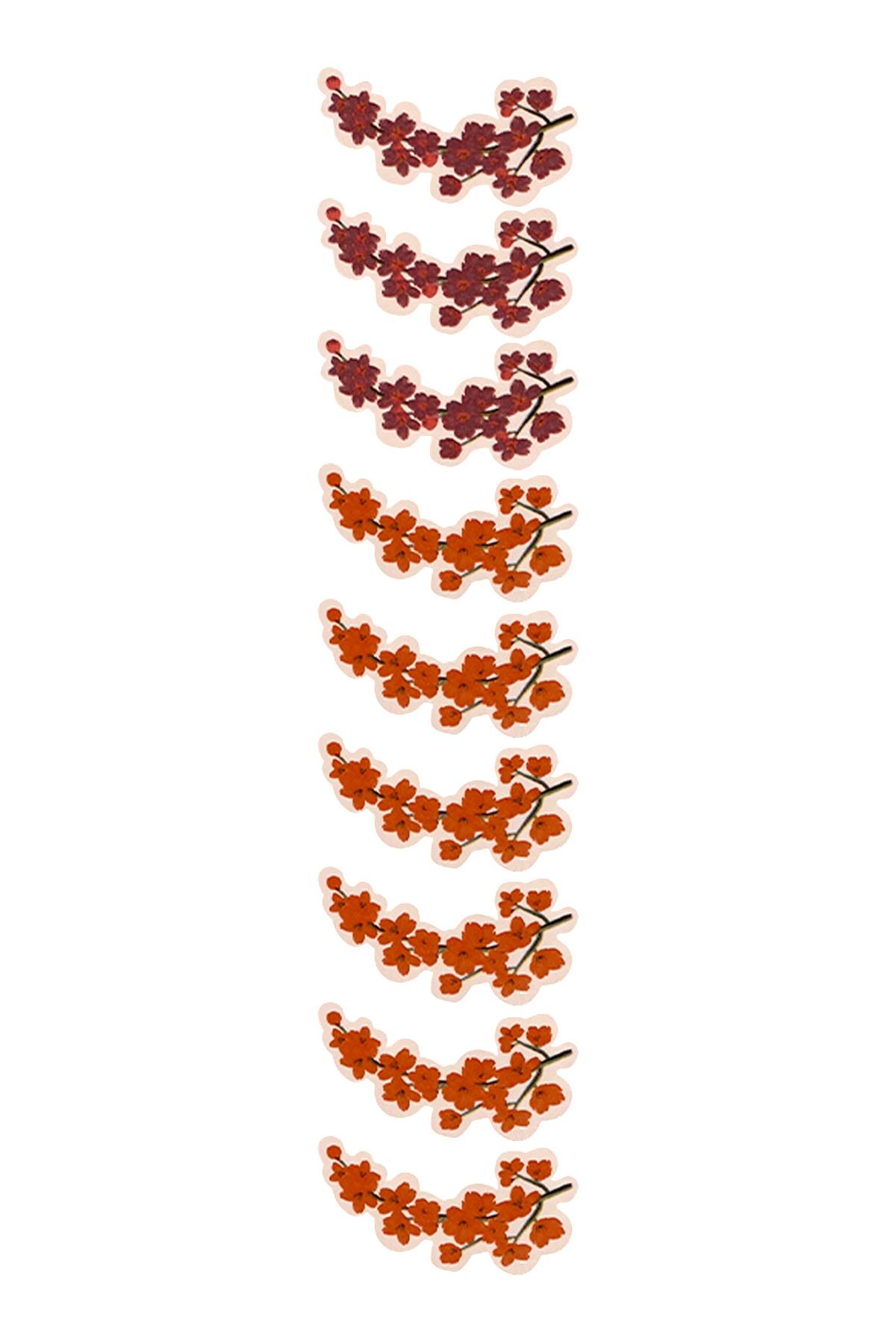 E261-4 Çiçek Desenli Sır Altı Dekal 7 cm