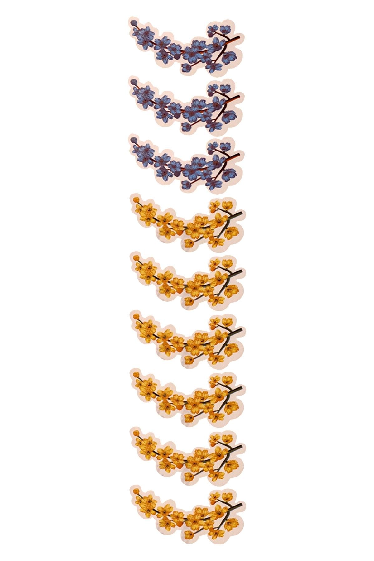 E261-7 Çiçek Desenli Sır Altı Dekal 7 cm