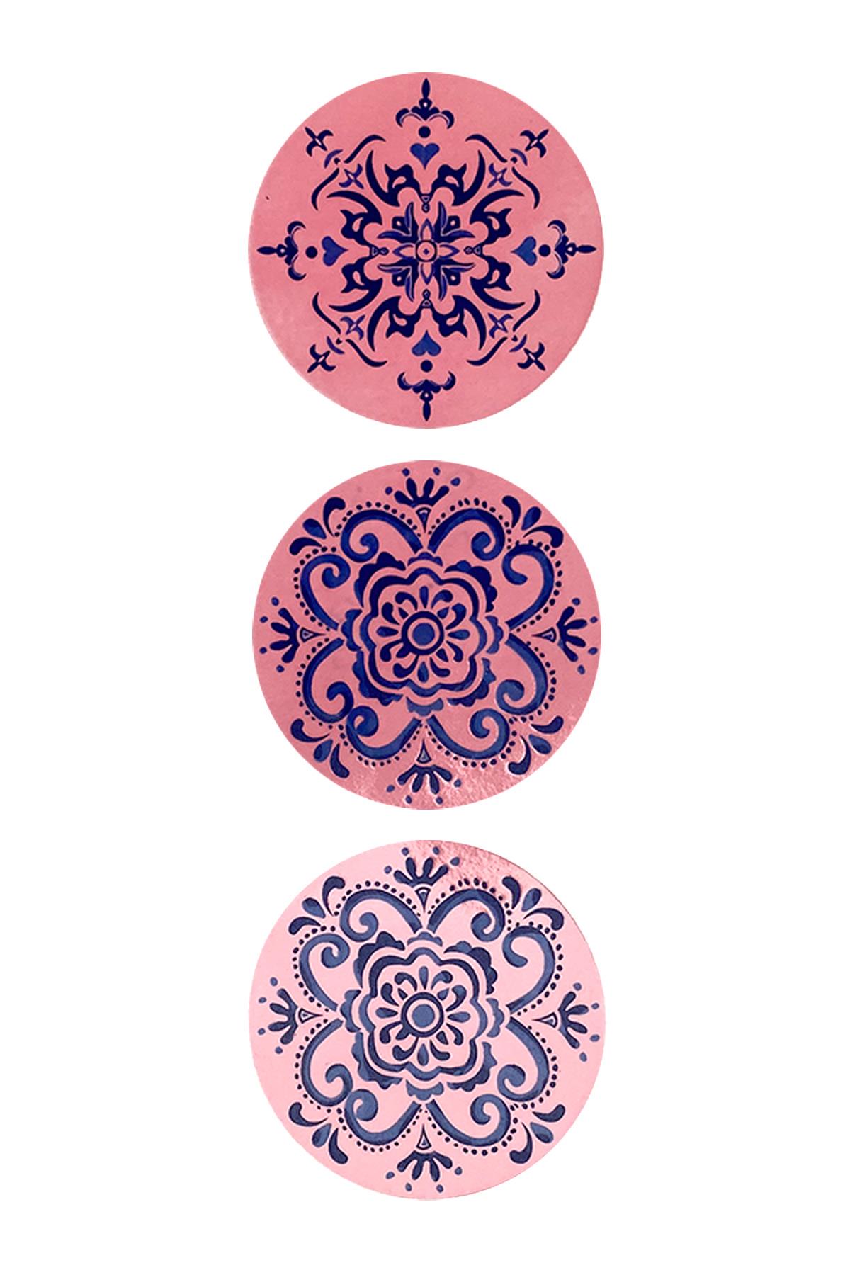 E292-1 Çini Desenli Sır Altı Dekal 7 cm