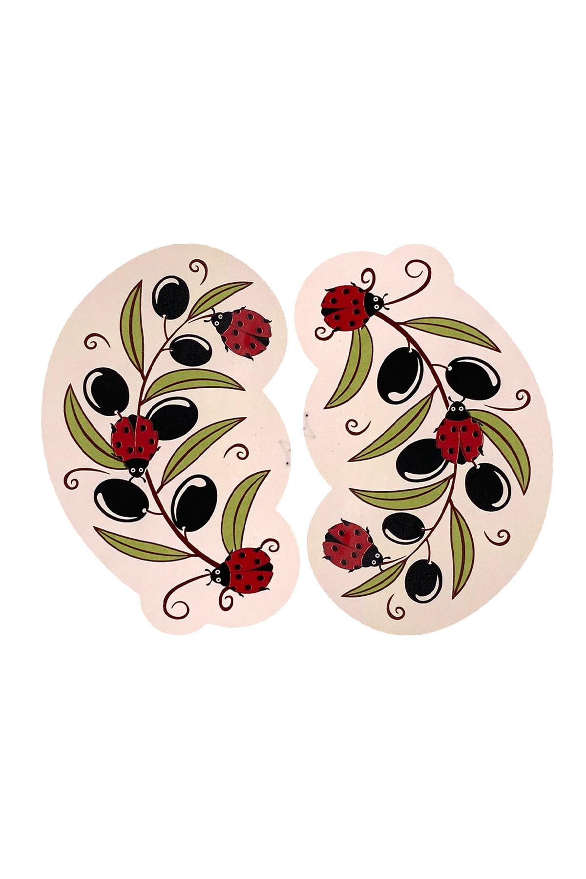 E306-9 Uğur Böceği Desenli Sır Altı Dekal 12x10 cm