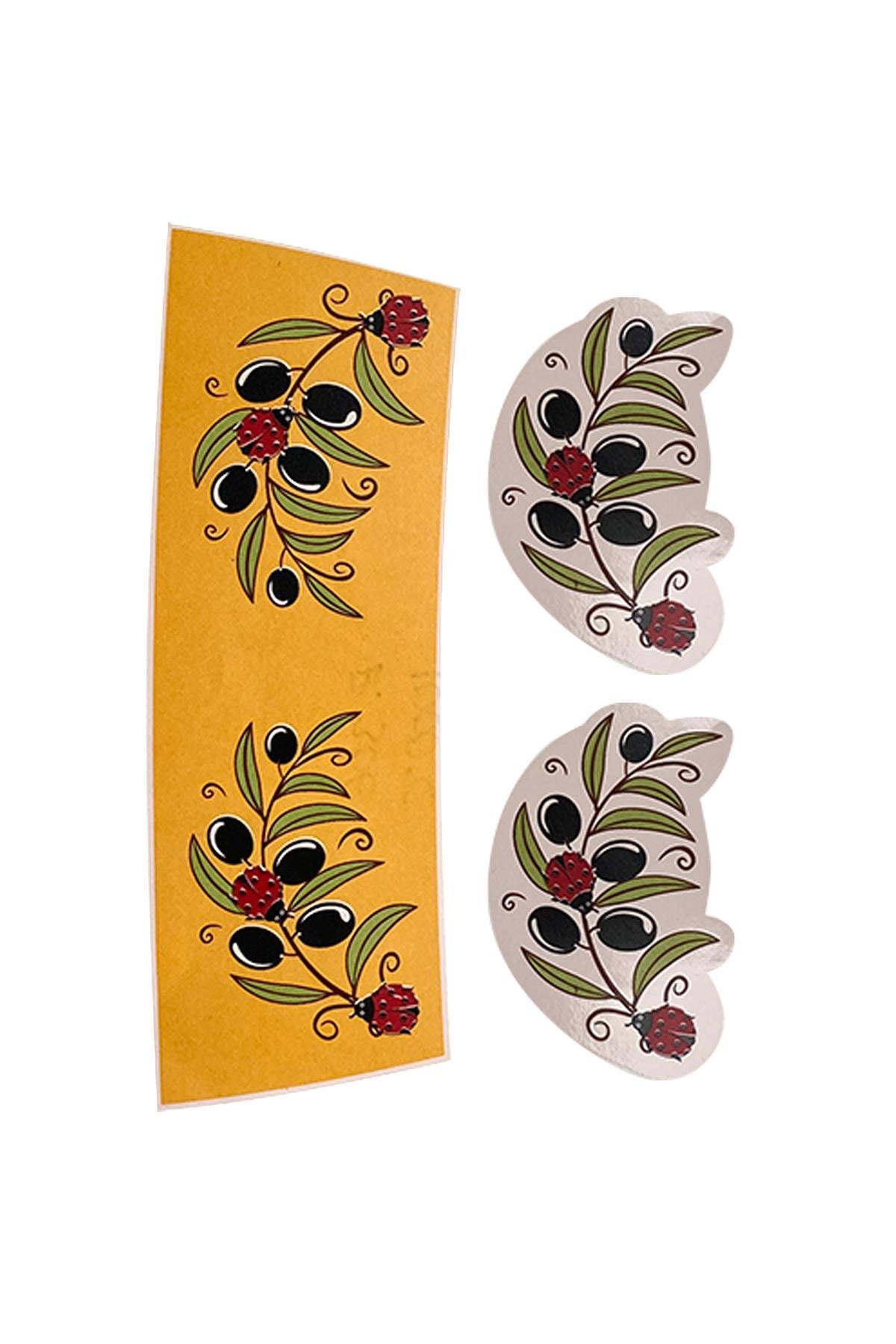 E306-9 Uğur Böceği Desenli Sır Altı Dekal 17x27 cm