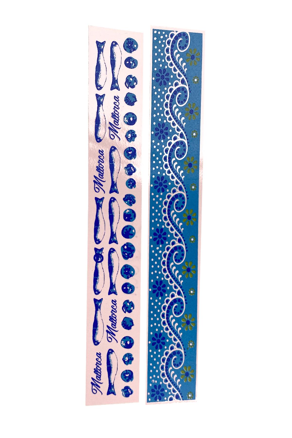 E344-1 Çini Desenli Sır Altı Dekal 3x23 cm