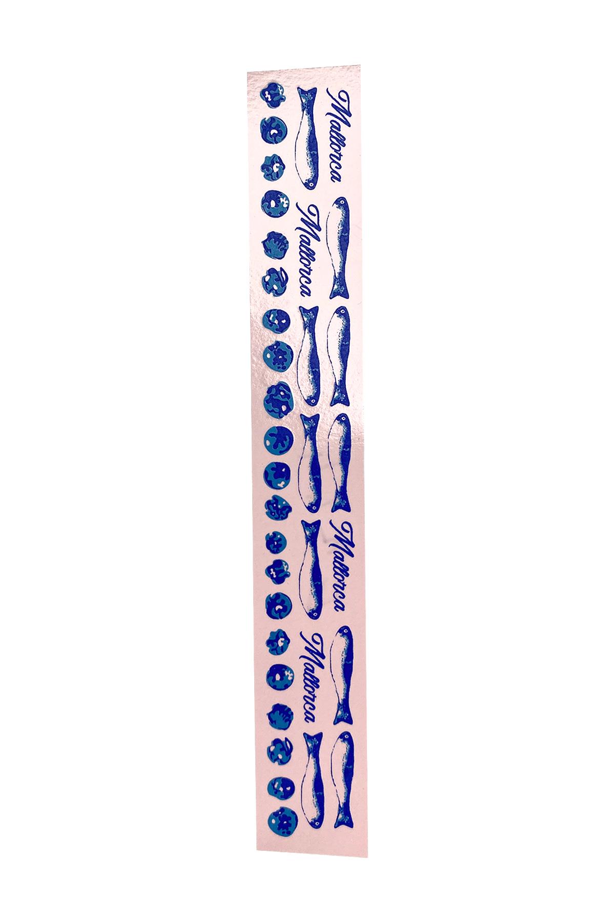 E344-3 Çini Desenli Sır Altı Dekal 3x23 cm