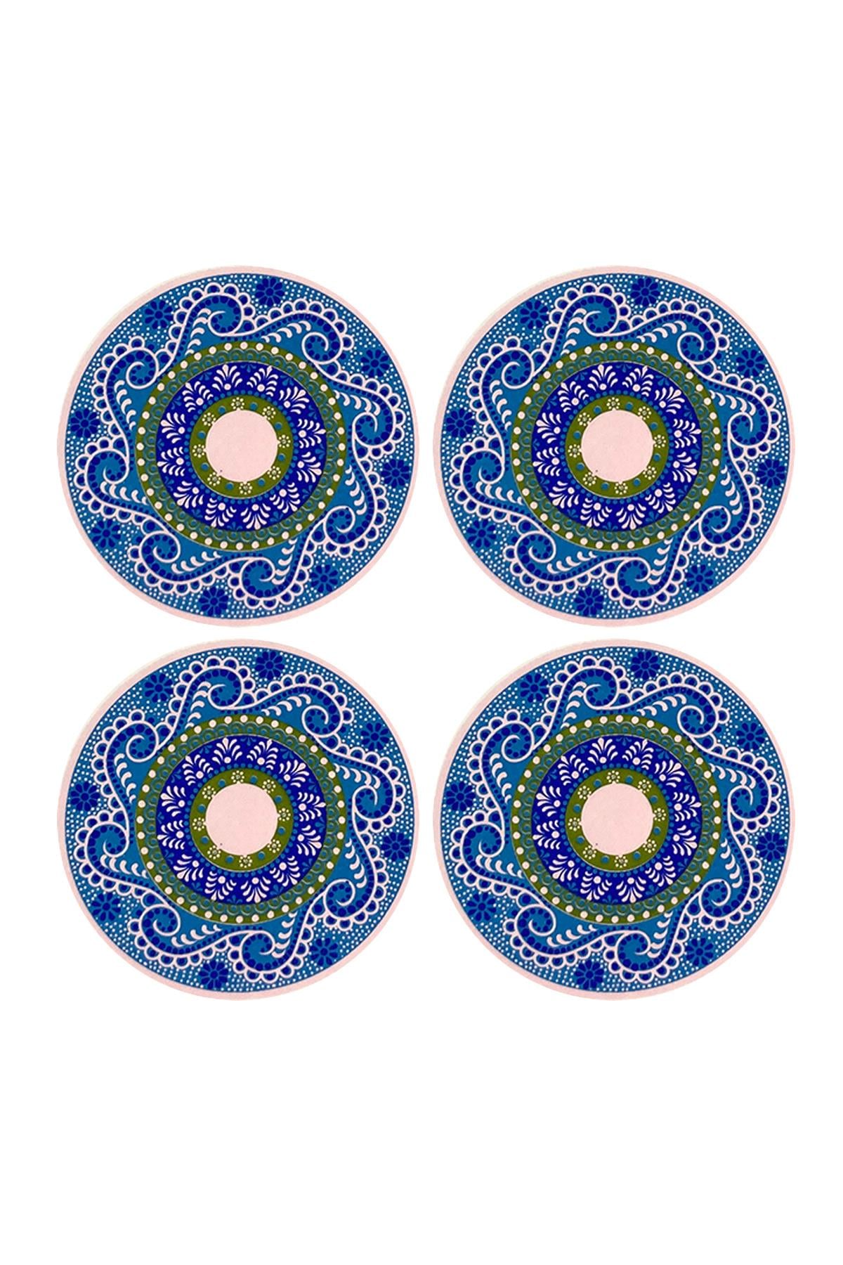 E344-6 Çini Desenli Sır Altı Dekal 7 cm