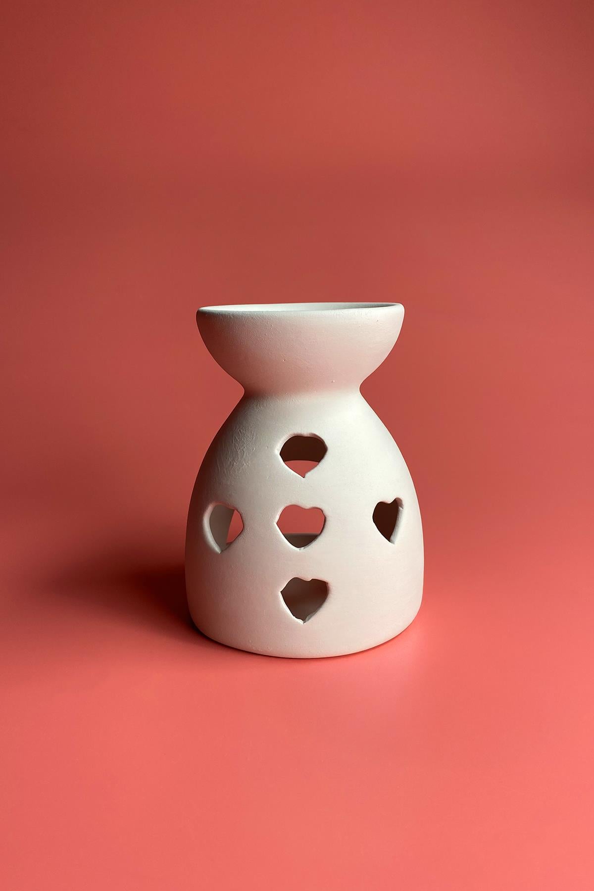 Censer Heart Ceramic Bisque