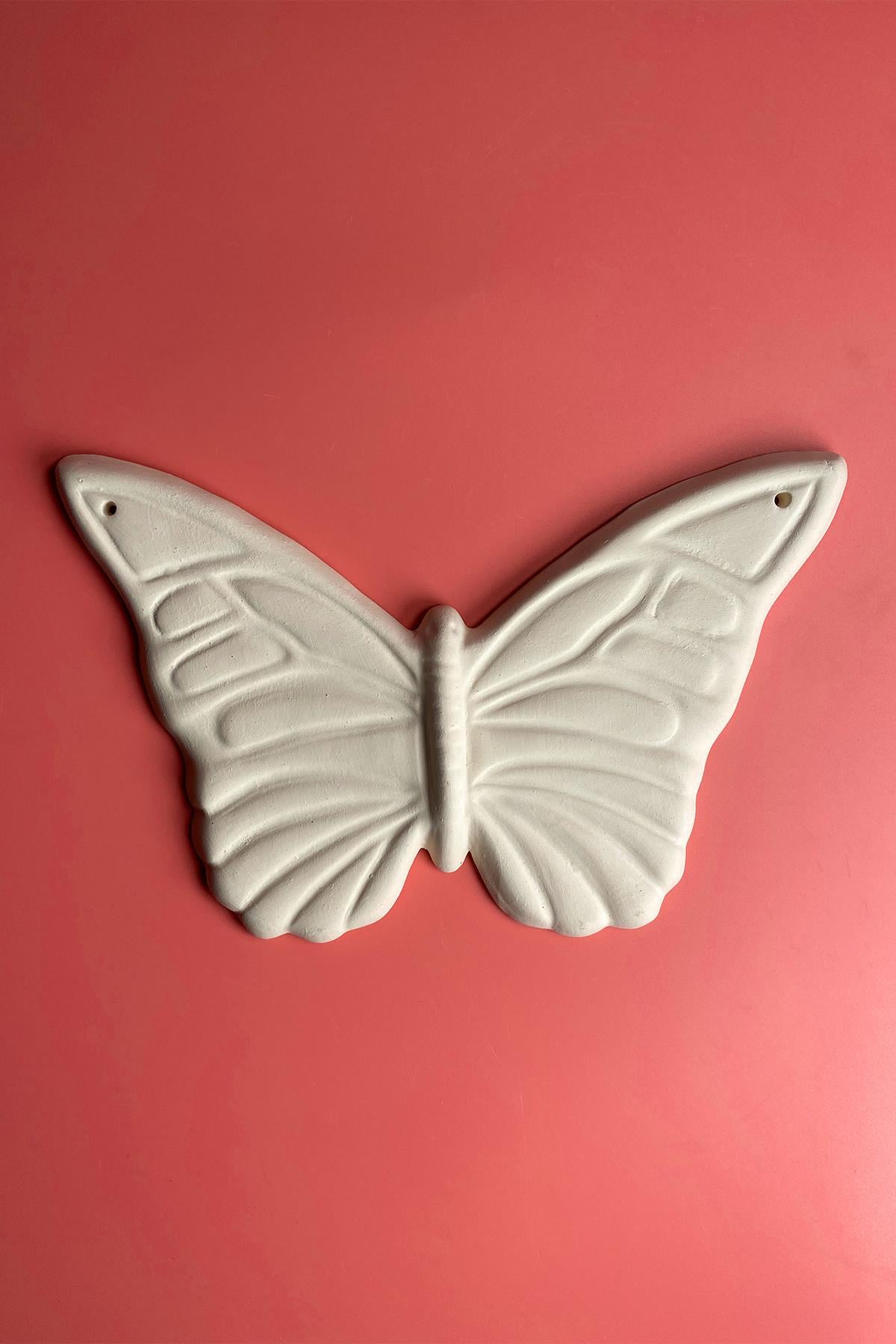 Butterfly Plaque Tile Bisque